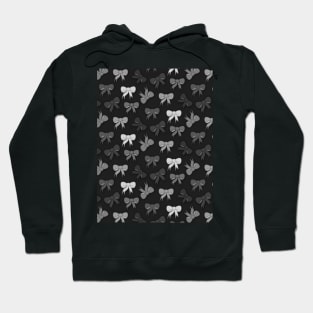 Bows in grey scale wallpaper Hoodie